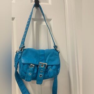 Nunoo Turquoise Blue Studded Shoulder Bag